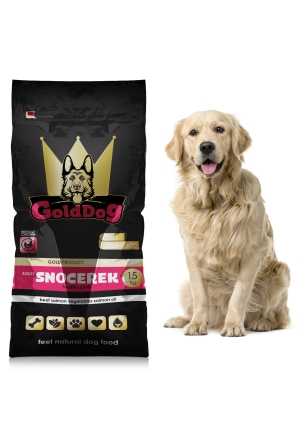 Sucha Karma dla Labradora Gold Dog ADULT SNOCEREK 15kg wołowina, łosoś , warzywa